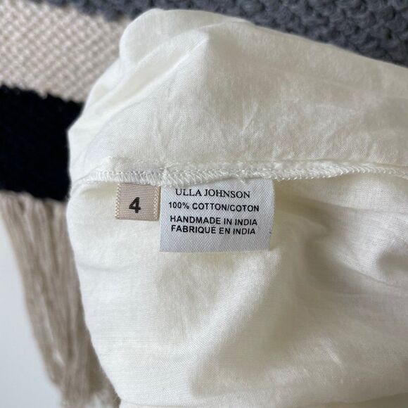 ULLA JOHNSON Smocked Gauze Cowrie Dress Size 4 - Picture 12 of 12